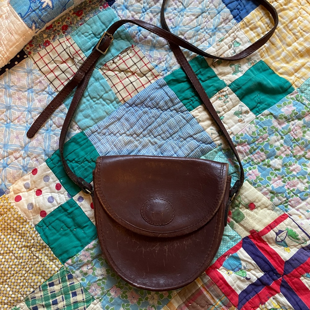 Vintage Michael Green Satchel, Crossbody Bag Brown Leather